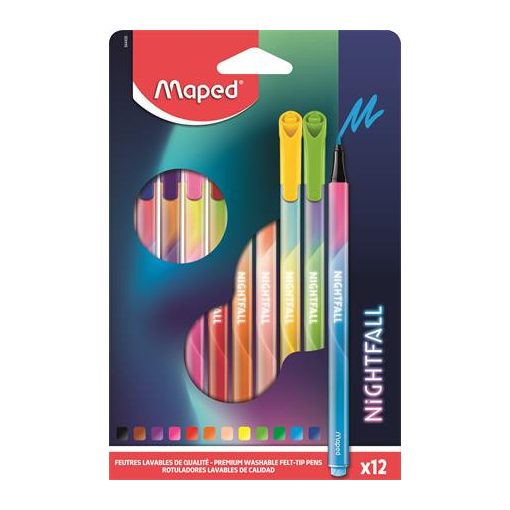 MAPED Filctoll, kimosható, 12 darabos, Nightfall