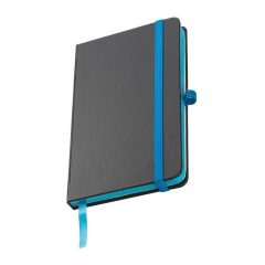 Notesz A/6, gumipánttal, fekete-türkiz