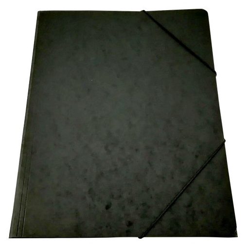 Gumis mappa A/4  karton Prespán, Fekete