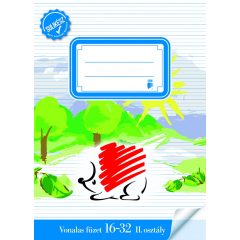   ICO füzet A/5 32 lapos II. osztályos vonalas, Süni 16-32, Sulikész
