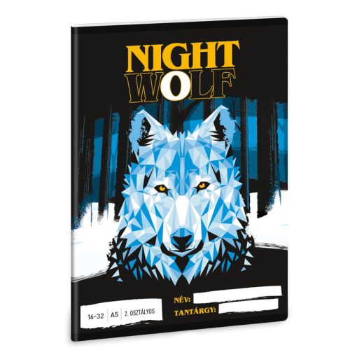 ARS UNA füzet A/5 32 lapos II. osztályos vonalas, Night Wolf, 16-32