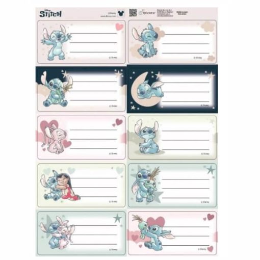 Stitch füzetcímke 10db