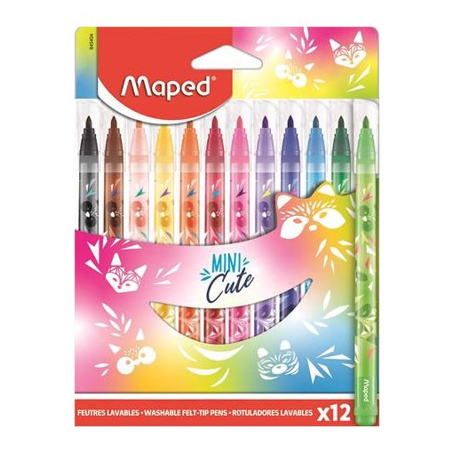 MAPED Filctoll készlet, 12 darabos, kimosható, Mini Cute 