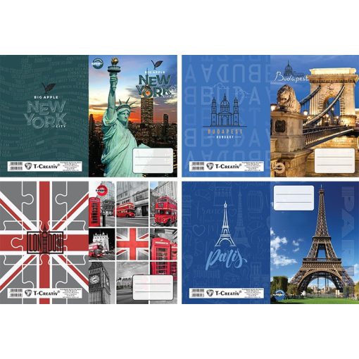 T-Creativ füzetborító A/5 Cities 20db