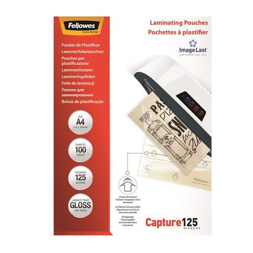 FELLOWES Lamináló fólia A/4 125 mikronos 100db/csomag