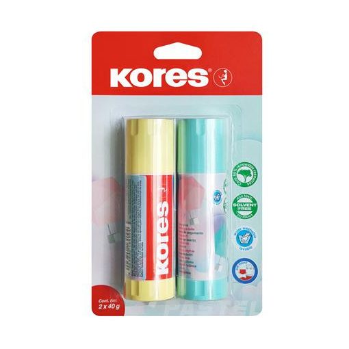 KORES ragasztó stift 40g pasztell 2db