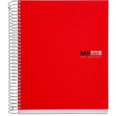   Spirálfüzet MIQUELRIUS 200 lap, színregiszteres, 8 részes, A/5-ös vonalas, piros