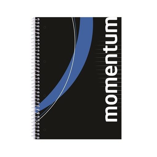 Spirálfüzet A/4-es 70 lapos vonalas Momentum, lyukasztott lapokkal