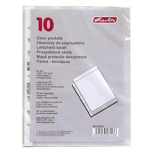 HERLITZ lefűzhető genotherm A/5 40 mic. 10 db/csom