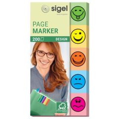 Jelölőcimke SIGEL 20x50mm 5x40lap/csomag, Smile