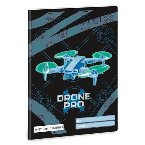 ARS UNA füzet A/5 32 lapos I. osztályos vonalas, Drone Pro, 14-32