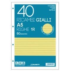   BLASETTI Ricambi gyűrűskönyv betét A/5 40 lap vonalas, sárga