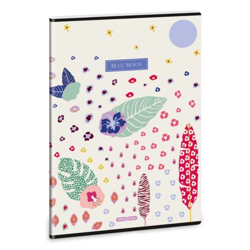 ARS UNA füzet A/4 40 lapos kockás, négyzethálós, Cream Hibiscus