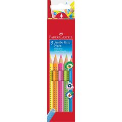 FABER-CASTELL Grip Jumbo színesceruza 5db neon