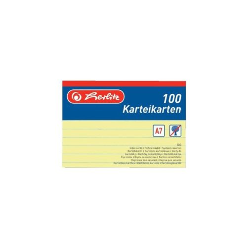HERLITZ kartotékkártya A/7, 100 ív, vonalas