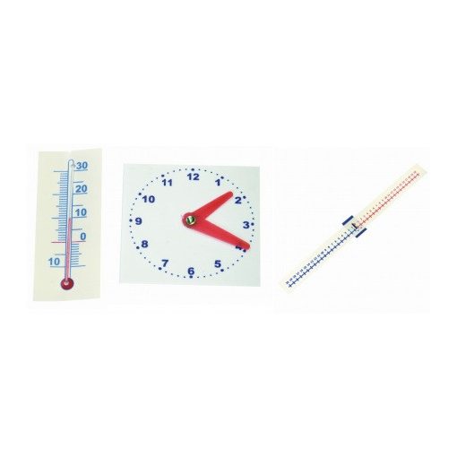 Műanyag óra / hőmérő / számegyenes 