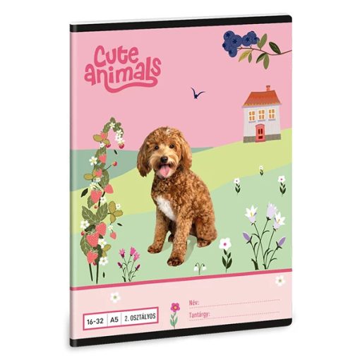 ARS UNA füzet A/5 32 lapos II. osztályos vonalas, Cute Animals Doggie, Kutyás, 16-32