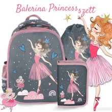 Iskolatáska szett PASO Balerina Gray, Princess