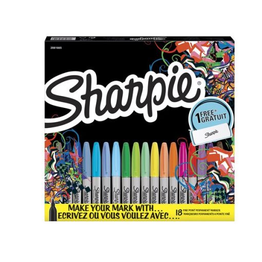 SHARPIE Fine Permanent marker készlet 18db - kirakati darab