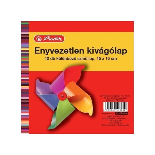 HERLITZ Kivágólap színes 15x15cm 10db/csomag