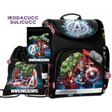 Iskolatáska szett Paso, Avengers, Bosszúállók, tolltartóval és Prémium tornazsákkal