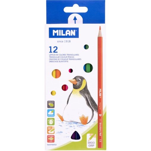 MILAN színesceruza 12db-os, 231,  háromszögletű 