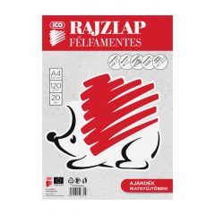 ICO Süni Félfamentes rajzlap A/4, 20db/csomag