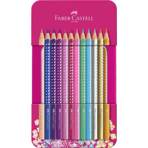 FABER-CASTELL Grip Sparkle színesceruza 12db fémdobozban