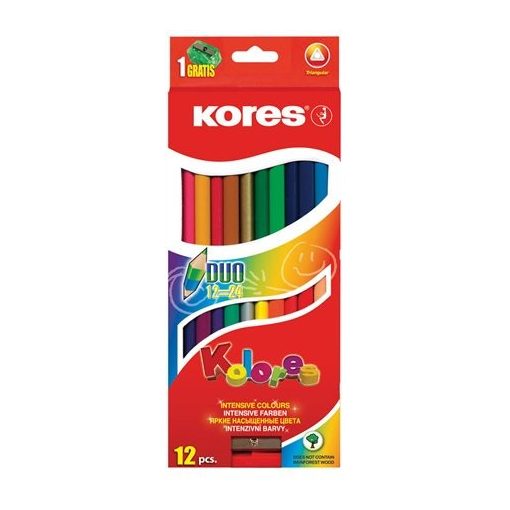 KORES Duó színesceruza 12db (24szín)