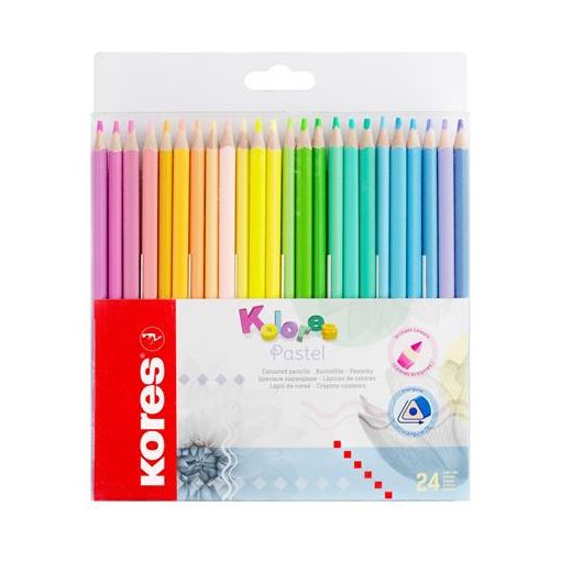 KORES színesceruza háromszögletű Pastel 24db