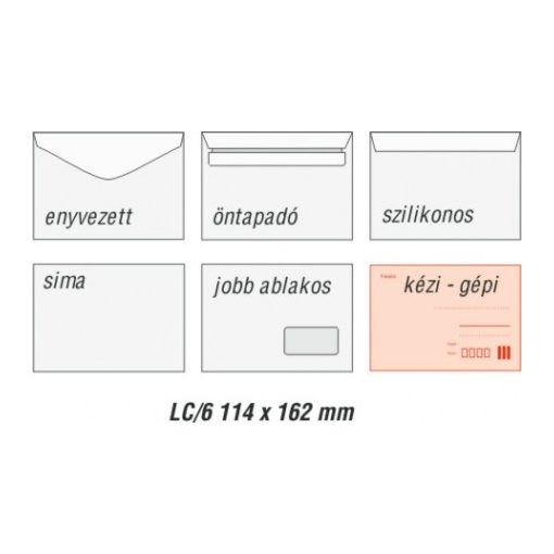 Boríték LA4 öntapadós fehér 110x220mm 100db/csom