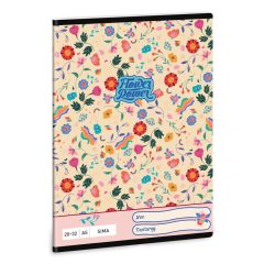 ARS UNA füzet A/5 32 lapos sima, Flower Power, 20-32