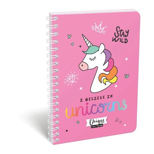 Lizzy Card spirálfüzet A/5 négyzethálós, Unikornis