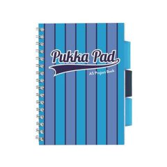   Spirálfüzet Pukka Pad Project 200 oldal, színregiszteres A/5, vonalas, kék