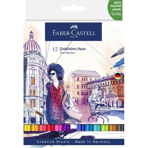 FABER-CASTELL goldfaber aquarell filctoll készlet 12db duo, kétvégű