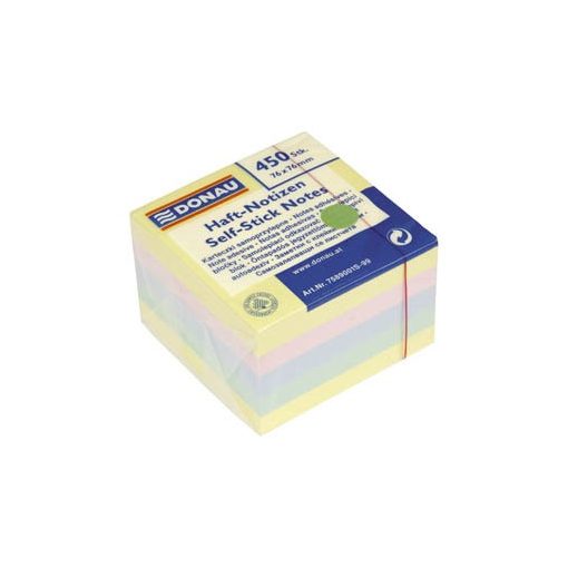 DONAU öntapadós kockatömb pasztell 76x76mm 4 szín 400 lap