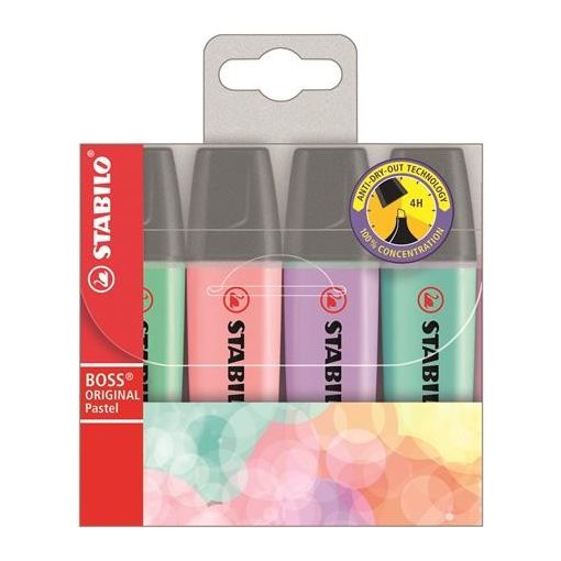 Szövegkiemelő készlet STABILO BOSS Pastel 4db
