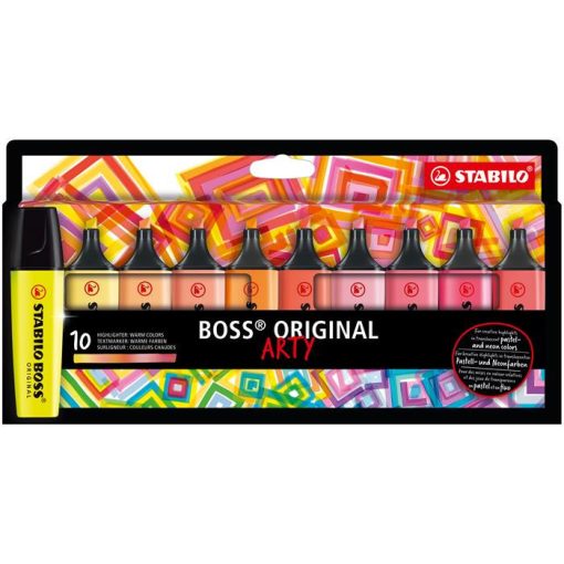 Szövegkiemelő készlet STABILO BOSS Arty 10db meleg színek