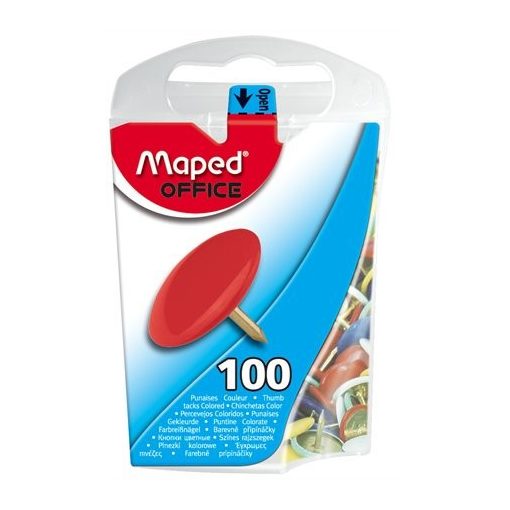 MAPED rajzszeg, rajzszög, színes, 100db
