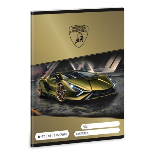 ARS UNA füzet A/5 32 lapos II. osztályos vonalas, Lamborghini II, 16-32