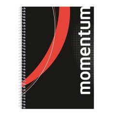   Spirálfüzet A/4-es 70 lapos négyzethálós, Momentum, lyukasztott lapokkal