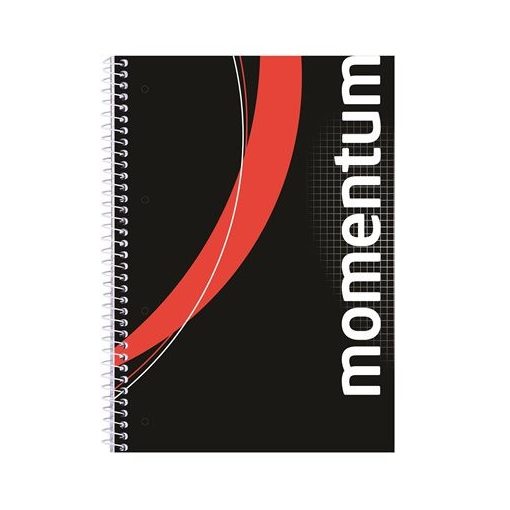 Spirálfüzet A/4-es 70 lapos négyzethálós, Momentum, lyukasztott lapokkal