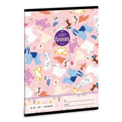   ARS UNA füzet A/5 32 lapos I. osztályos vonalas, Doggy Friends 14-32