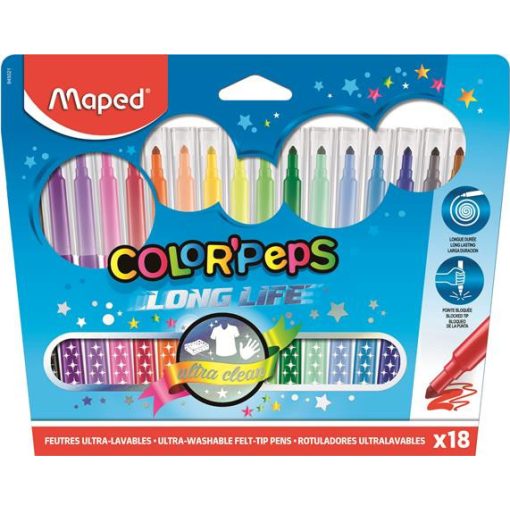 MAPED Color'Peps 18db Long Life, mosható filctoll