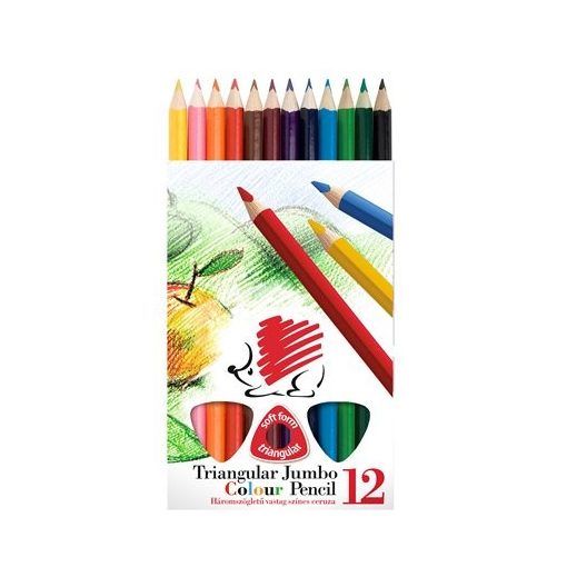 ICO Süni színesceruza 12db JUMBO, vastag, háromszögletű