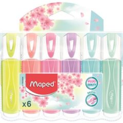 Szövegkiemelő készlet MAPED Fluo Peps Pastel 6db