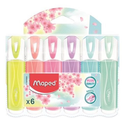 Szövegkiemelő készlet MAPED Fluo Peps Pastel 6db