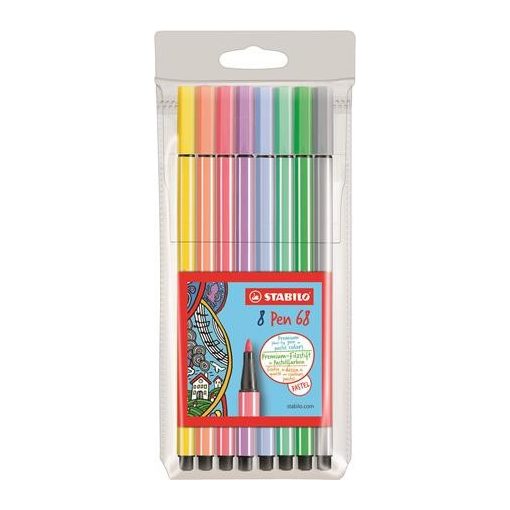 STABILO 68 filckészlet 8db pasztell, Pastel
