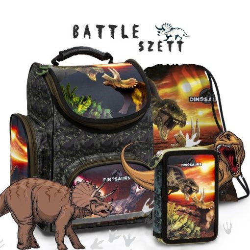 Iskolatáska szett Derform, Dinoszaurusz Battle