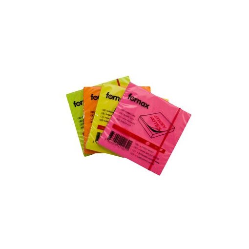 FORNAX öntapadós jegyzettömb 75x75mm neon rózsaszín